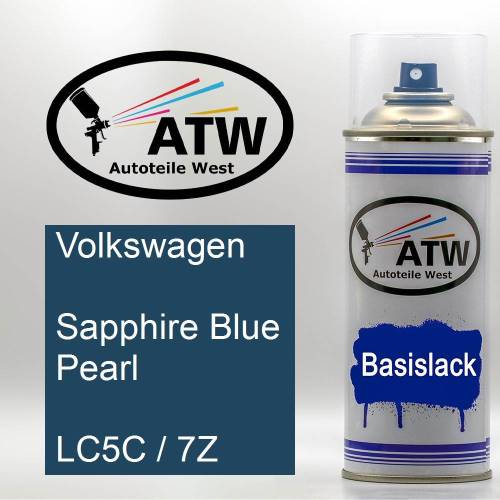 Volkswagen, Sapphire Blue Pearl, LC5C / 7Z: 400ml Sprühdose, von ATW Autoteile West.